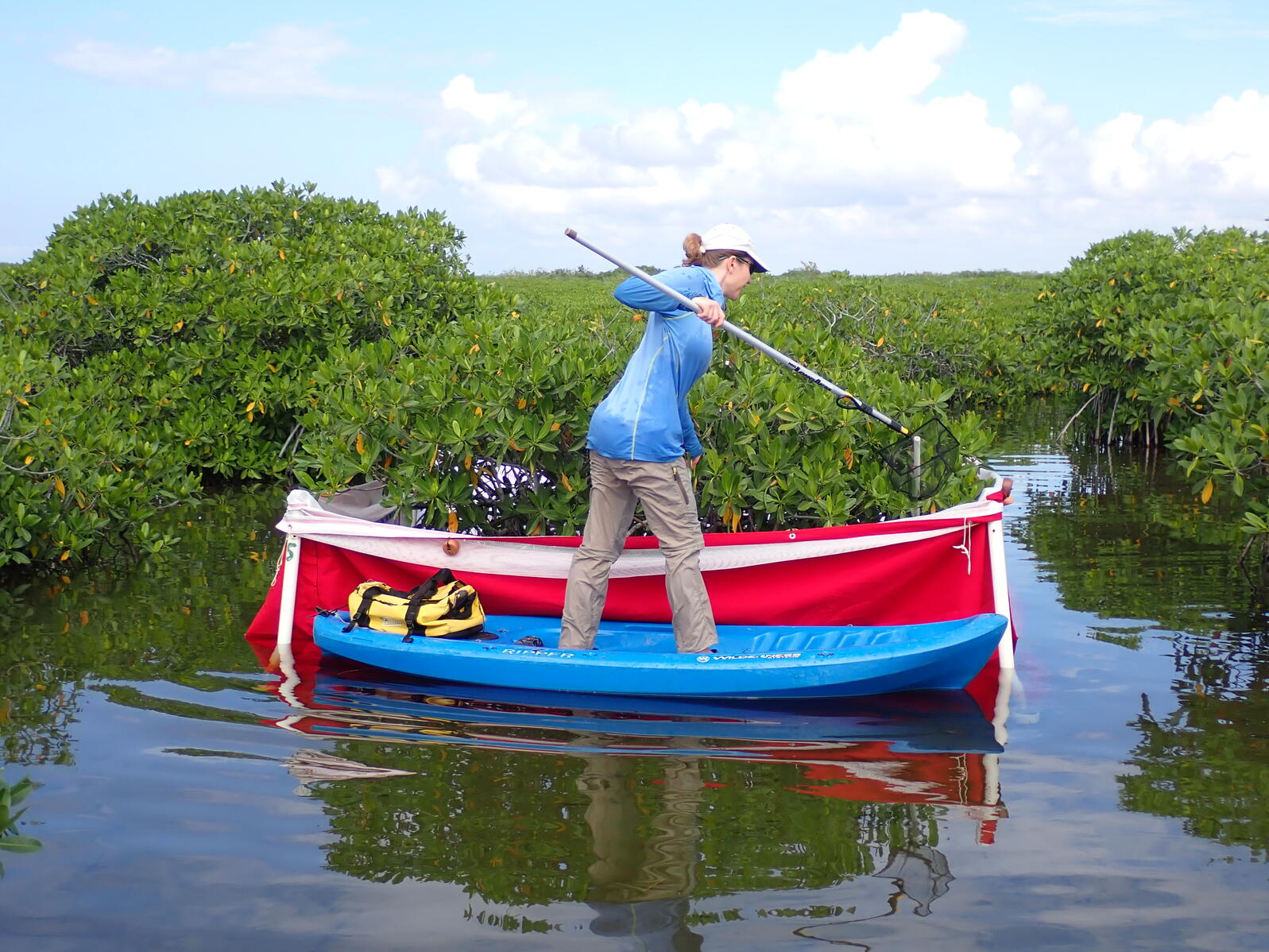 Audubon biologist Devon Nemir Pepe samples fish in Florida Bay to measure the effectiveness of Everglades Restoration projects. Photo: Anna Simmons.