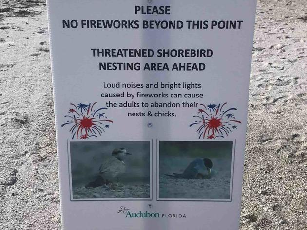 New Signs on Florida Beaches Encourage Beachgoers to Leave the Personal Fireworks at Home